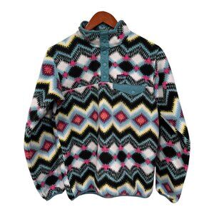 PATAGONIA Synchilla Girls XXL/16-18 Snap-T Fleece Pullover Jacket Aztec Pattern